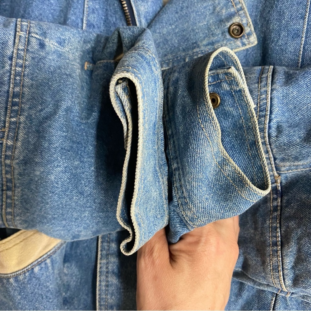 Vintage 80s Blue Jean Oversized Denim Jacket M Dadcore Streetwear Festival Retro - Picture 7 of 15